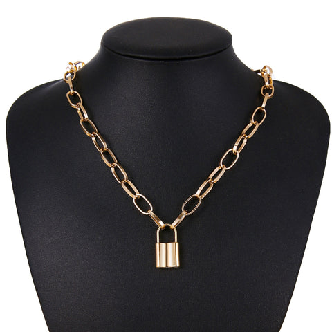 Golden Rock Choker Lock Necklace