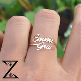 Personalized Two Names  Ring