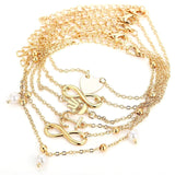 Pearl Heart Golden Set Anklet